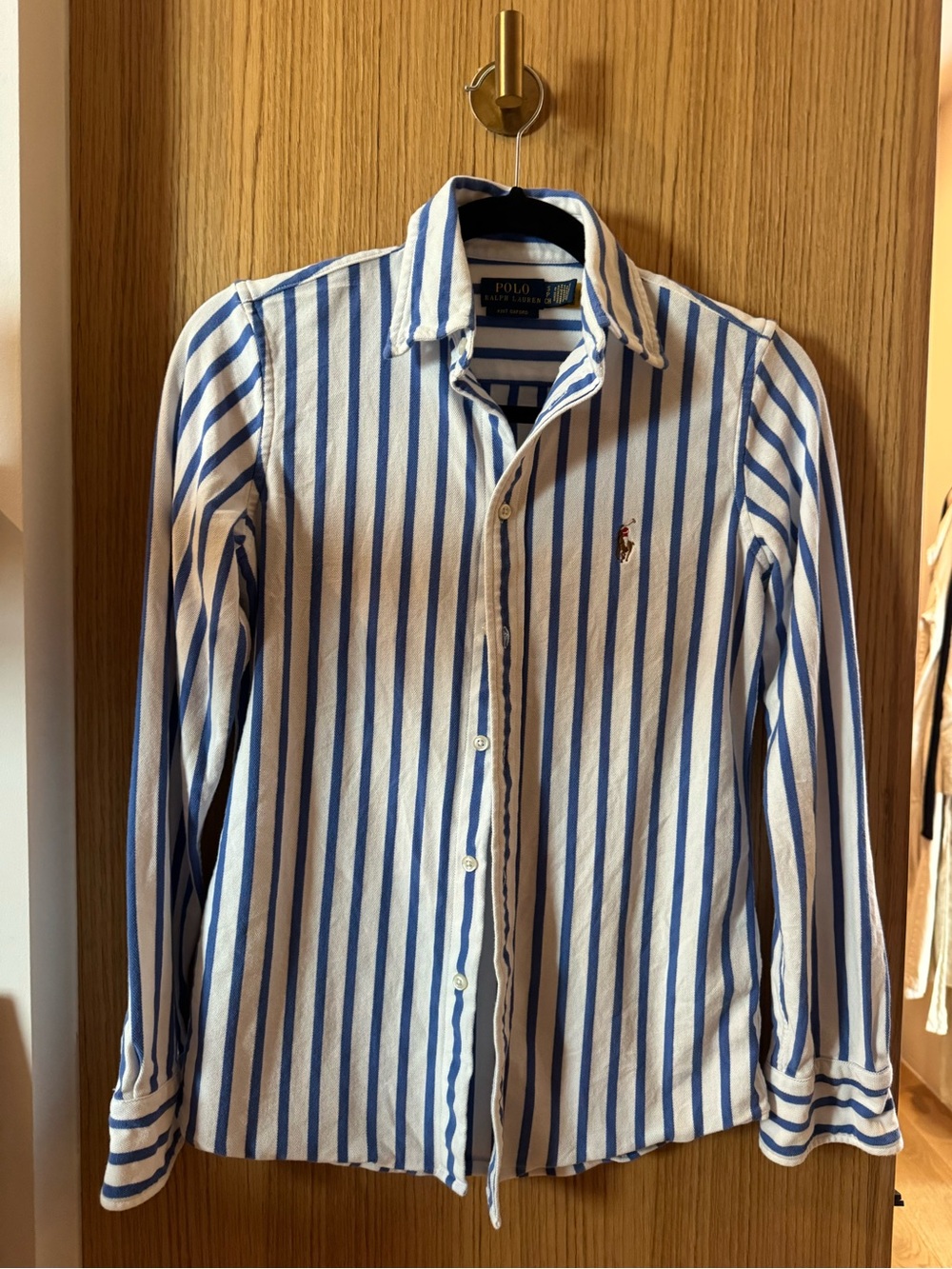 Women's Ralph Lauren Striped Button Down brushed cotton shirt.